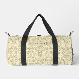 Sac De Sport Motif floral élégant sépia beige
