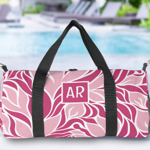 Sac De Sport Motif floral moderne rose et blanc