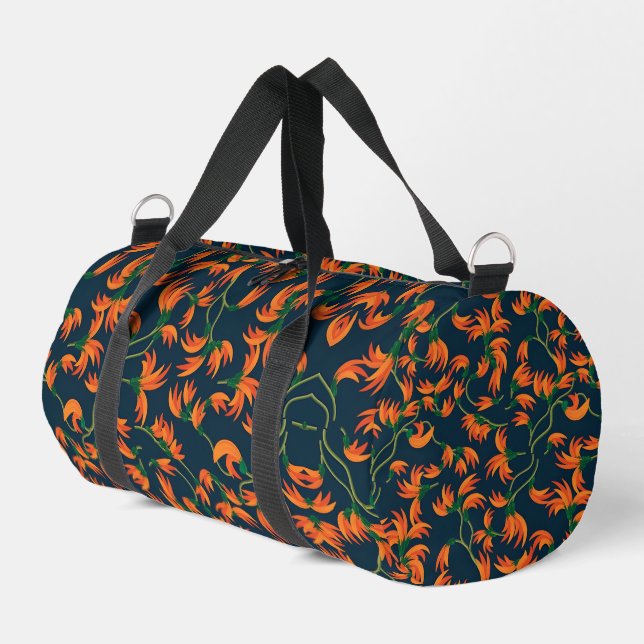 Sac De Sport Motif floral orange fluide (Coin gauche)