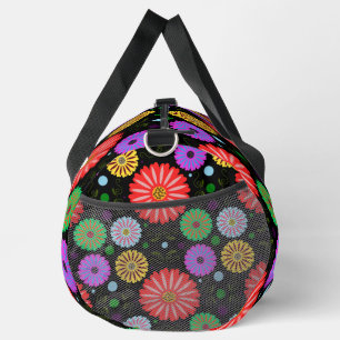 Sac De Sport Motif floral rétro lumineux d'art folklorique colo