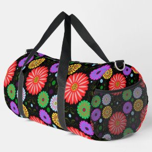 Sac De Sport Motif floral rétro lumineux d'art folklorique colo