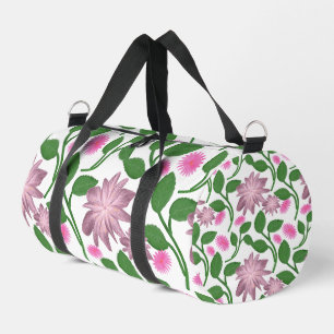 Sac De Sport Motif floral rose avec feuilles vertes