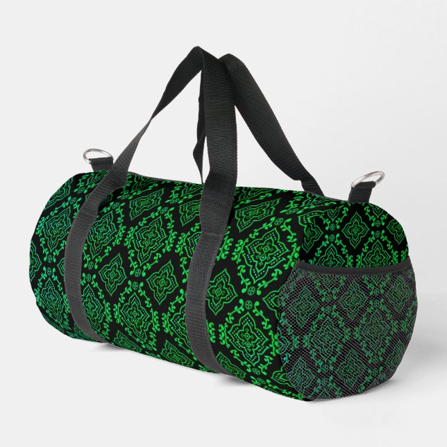 Sac De Sport Motif géométrique vert / Impression indienne (Coin droit)