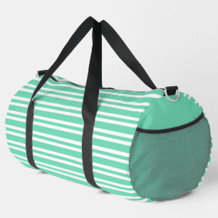 Sac De Sport Motif Grandes Rayures Blanches Aigue-Marine