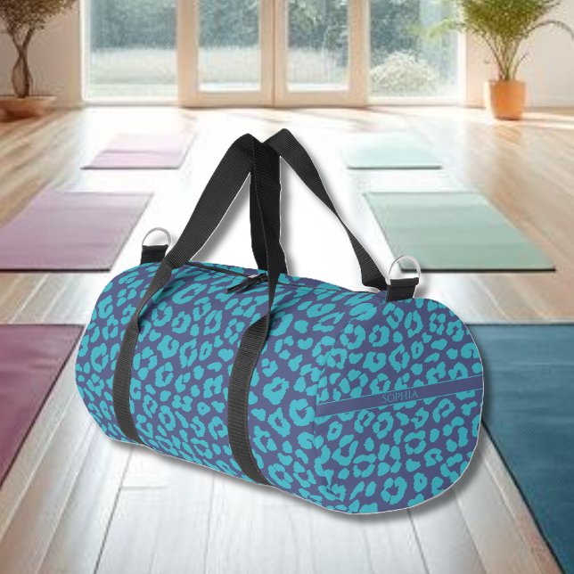 Sac De Sport Motif léopard-bleu (Leopard Pattern-Blue- Duffle Bag )