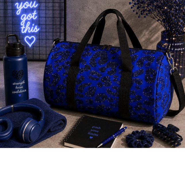 Sac De Sport Motif léopard pailleté bleu (Créateur téléchargé)