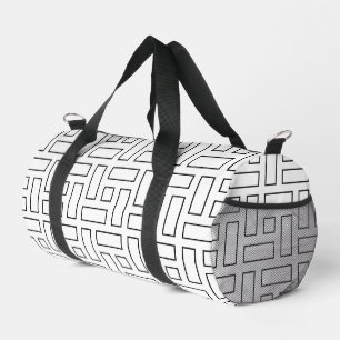 Sac De Sport Motif linéaire noir et blanc - blanc