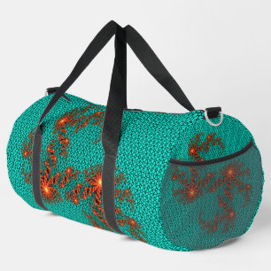 Sac De Sport Motif mandala abstrait noir sarcelle grand