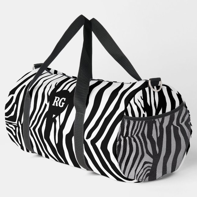 Sac De Sport Motif noir et blanc de Zebra (Coin droit)