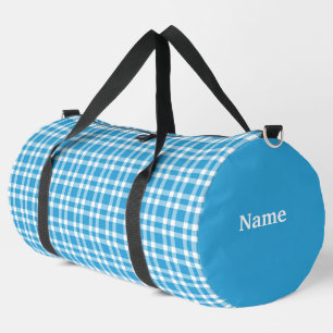 Sac De Sport Motif personnalisé à carreaux bleus et blancs gran