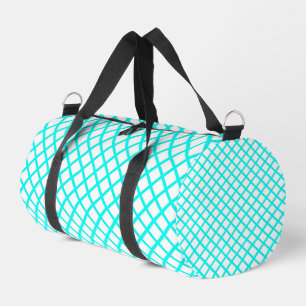 Sac De Sport Motif Petites Rayures Diamant Arlequin Blanc Turqu