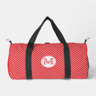 Sac De Sport Motif Polkadot rouge et blanc mignon Monogrammé