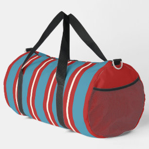 Sac De Sport Motif rayé moderne rouge et bleu vibrant