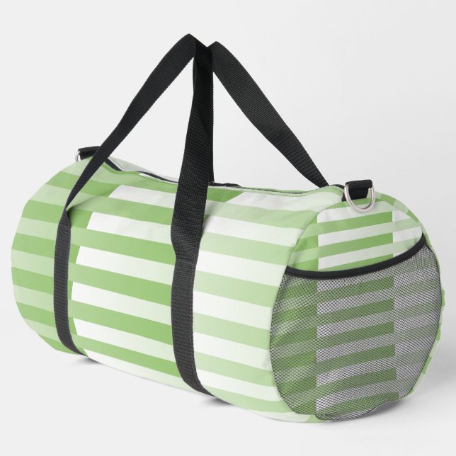 Sac De Sport Motif rayé vert blanc grand (Coin droit)
