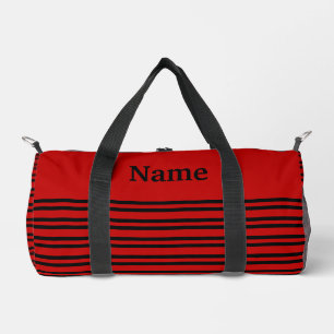 Sac De Sport Motif Rayures Rouge Noir Petit
