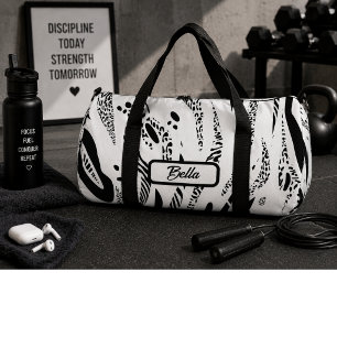 Sac De Sport Motif rayures zèbre blanc