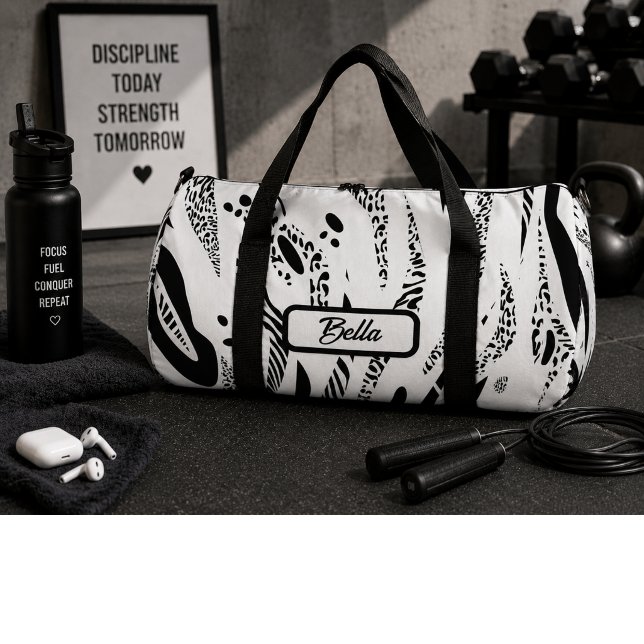 Sac De Sport Motif rayures zèbre blanc (Créateur téléchargé)