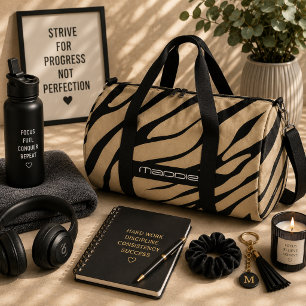 Sac De Sport Motif rayures zèbre doré