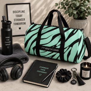Sac De Sport Motif rayures zèbre vert menthe