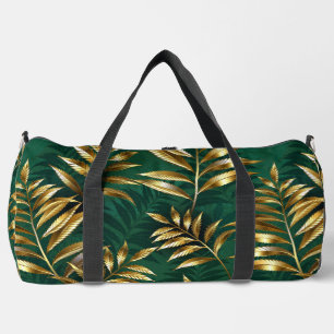 Sac De Sport Motif sans couture avec des fougères dorées