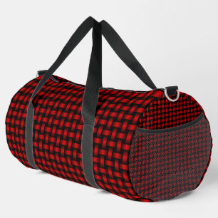 Sac De Sport Motif Tissé Rouge Noir Grand