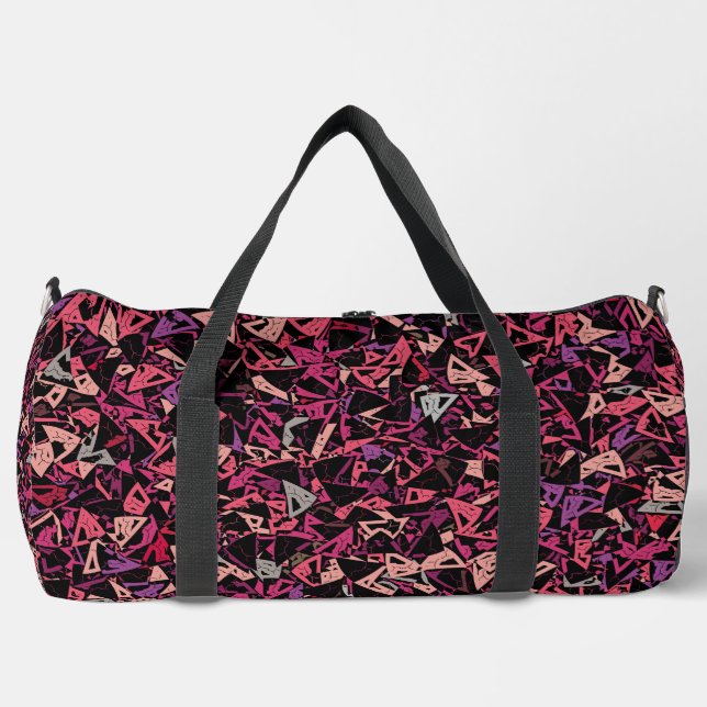Sac De Sport Motif Triangle Rose Violet Grand (Recto)