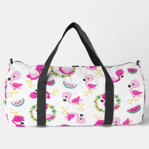 Sac De Sport Motif tropical, Flamants roses, pastèques, Fleurs