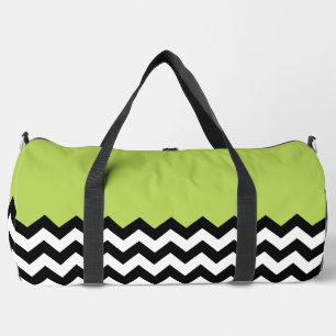 Sac De Sport Motif Zigzag noir et blanc, Chevron, Vert