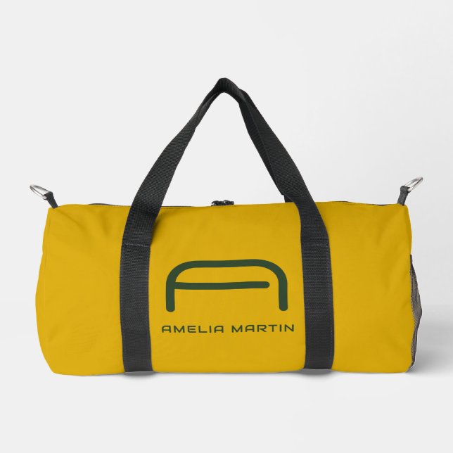 Sac De Sport Moutarde minimaliste et vert forêt (Recto)