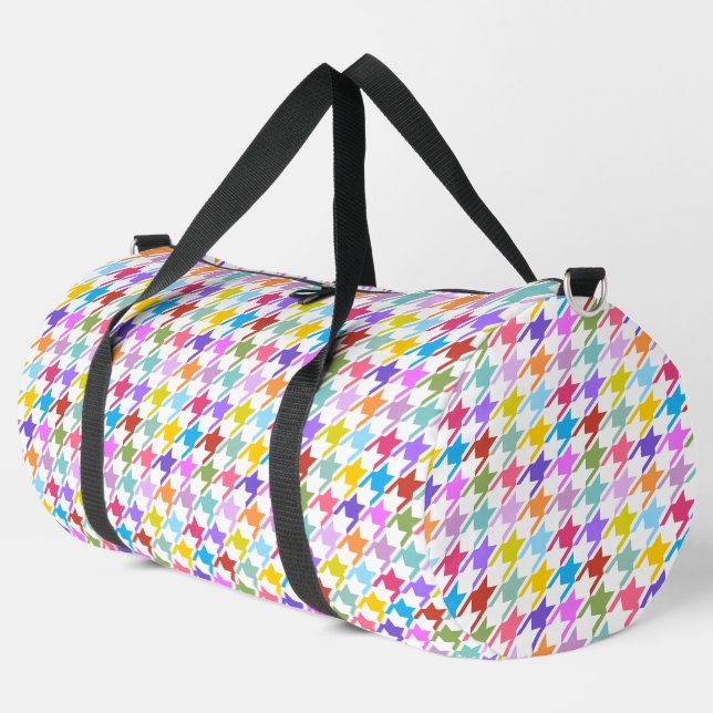 Sac De Sport Multicolor Houndstooth+Motif blanc (Coin gauche)