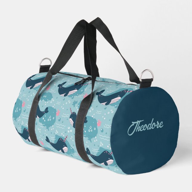 Sac De Sport Narwhal Playtime Personnalisé (Coin gauche)