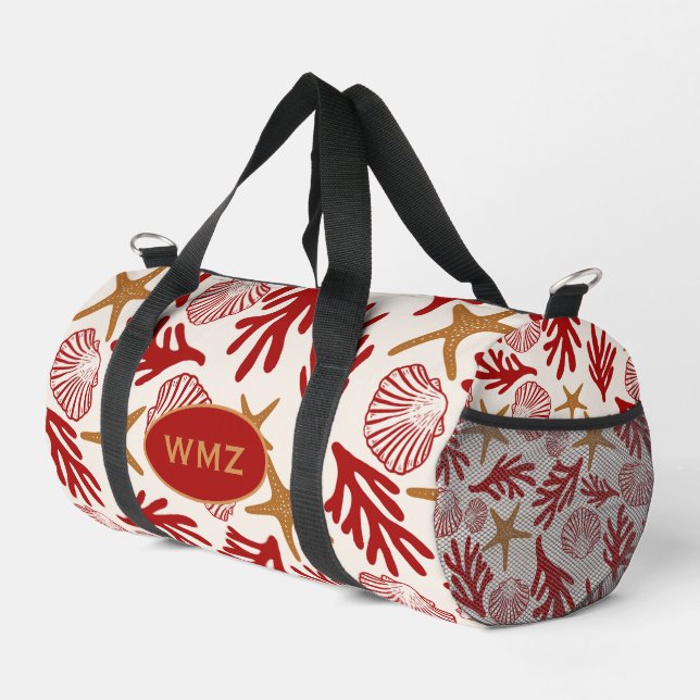 Sac De Sport Nautical Shell Print Gym & Travel Bag (Coin droit)