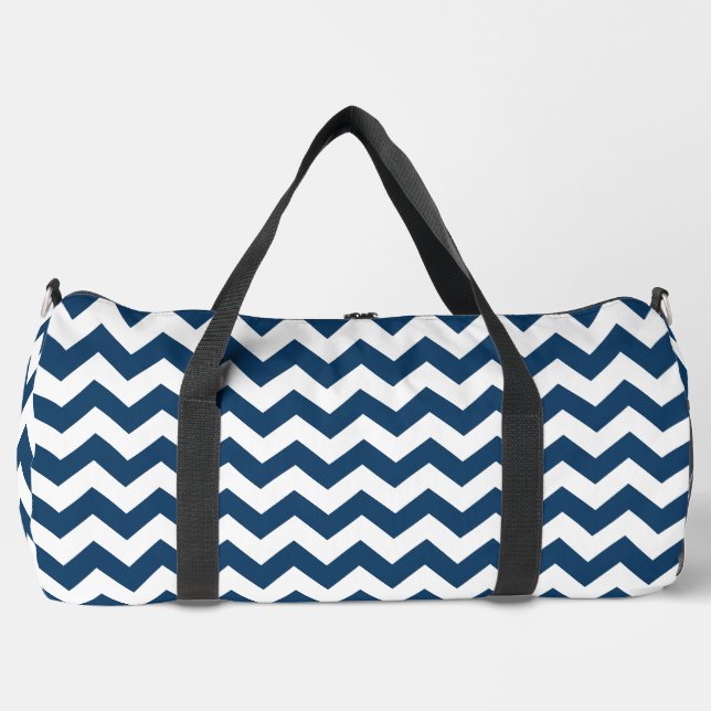 Sac De Sport Navy Zigzag, Navy Chevron, Motif géométrique (Recto)