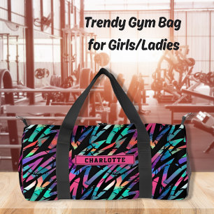 Sac De Sport Neon rose Abstrait Grunge Grunge Grandes Filles Sp