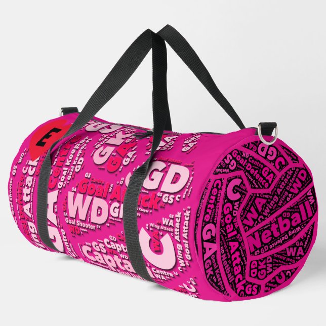 Sac De Sport Netball rose personnalisé  (Coin gauche)