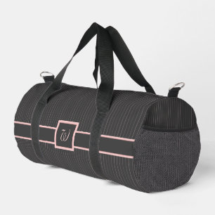 Sac De Sport Noir avec rayures roses