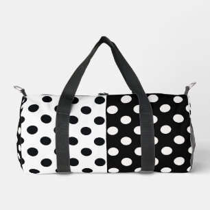 Sac De Sport Noir Blanc demi-couleur fractionné en Pois Inverse