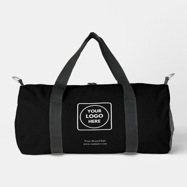 Sac de sport noir en daim | Logo d'entreprise mode (Recto)