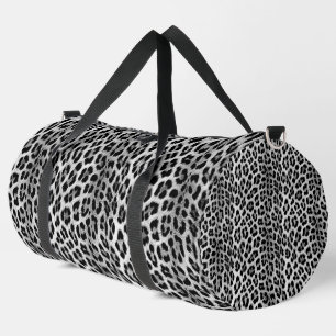Sac De Sport Noir et blanc monochrome, léopard motif
