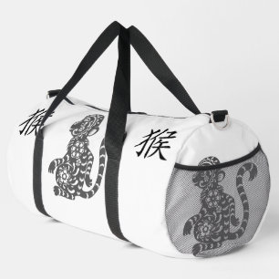 Sac De Sport Noir, Gris blanc, Année du singe Zodiaque chinois