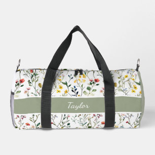 Sac De Sport Nom botanique de fleur sauvage aquarelle