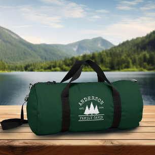 Sac De Sport Nom de famille Cabine Forêt verte avec pins