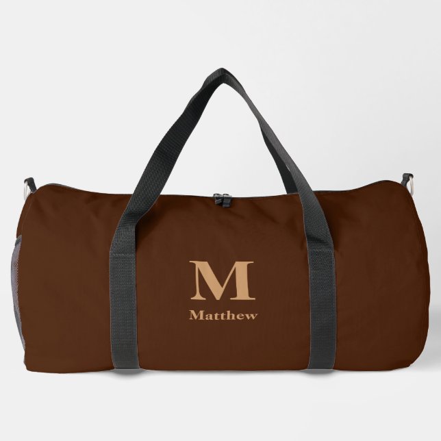 Sac De Sport Nom de monogramme personnalisé Brown (Verso)