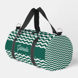 Sac De Sport nom de motif à rayures zig zag Chevron vert sarcel