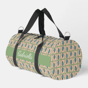 Sac De Sport Nom de verdure de feuilles botaniques à l'aquarell