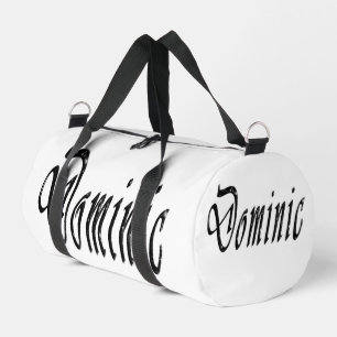 Sac De Sport Nom Domic étoilé noir et blanc,