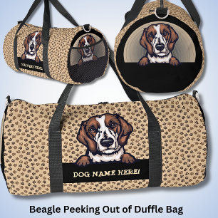 Sac De Sport Nom du chien, votre nom, Beagle + pattes