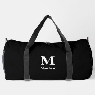 Sac De Sport Nom du monogramme personnalisé noir