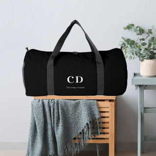 Sac De Sport Nom initial du monogramme noir blanc