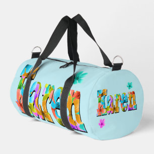 Sac De Sport Nom Karen avec des fleurs,